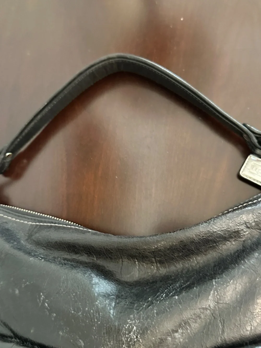 Y2K Coach Distressed Leather Double Pockets Limited Edition Shoulder Bag 19768